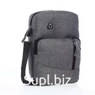 Сумка мужская через плечо на молнии, наружный карман, серая
