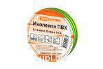 Изолента ПВХ 0,13*15мм Желто-Зеленая 10метров TDM