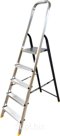 Стремянка алюминиевая усиленная со стальной задней ногой Алюмет 5 ступеней арт. АМS 7805