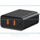 Блок питания сетевой (СЗУ), Baseus, BS-EU910 (CCFS-G01), 3A, Type-C, пластик, чёрный