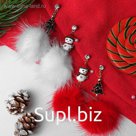 Серьги "Новогодние пушистые" снеговики, цвет МИКС