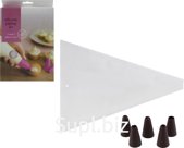 Silicone pastry bag with tips, 5 pcs per pack, size 29 cm