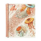 "SVETOCH" Notebook "Jellyfish" (SVT_800621_01 white, red; SVT_800621_03 green, red; SVT_800621_02 white, burgundy; SVT_800621_04 beige, gold) A5 80 sh. on a spiral , whiteness 90 % . cell