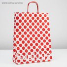 Пакет крафт "Горохи красные", 32 х 12 х 42 см
